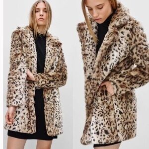 ARITZIA iconic faux fur leopard jacket - size xs